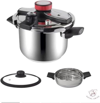 Royal Swiss Autocuiseur/Cousousier 2 en 1 8 Litres 24cm Inox Induction