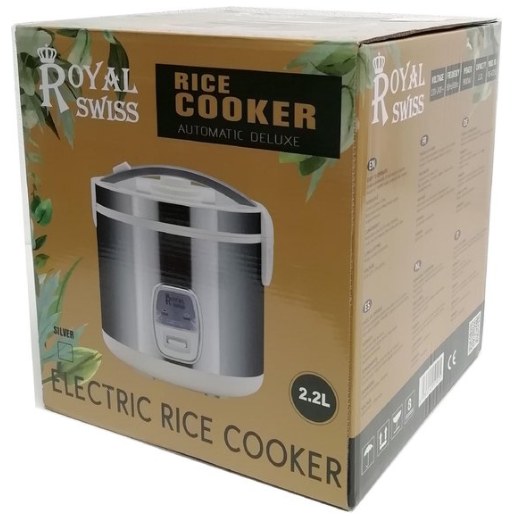 Cuiseur à riz électrique Royal Swiss - 2,2 litres - Argent